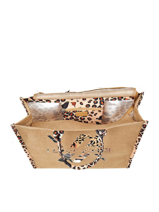 Verde Women's Beach Bag 14-0293 Jute Camel
