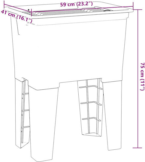 vidaXL Deasupra Blatului Chiuvetă Porțelan 59x41x75cm Gri