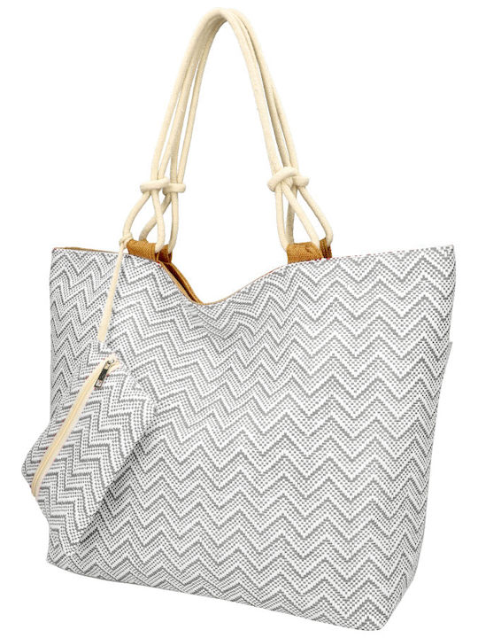 Benzi Fabric Beach Bag with Wallet Gray