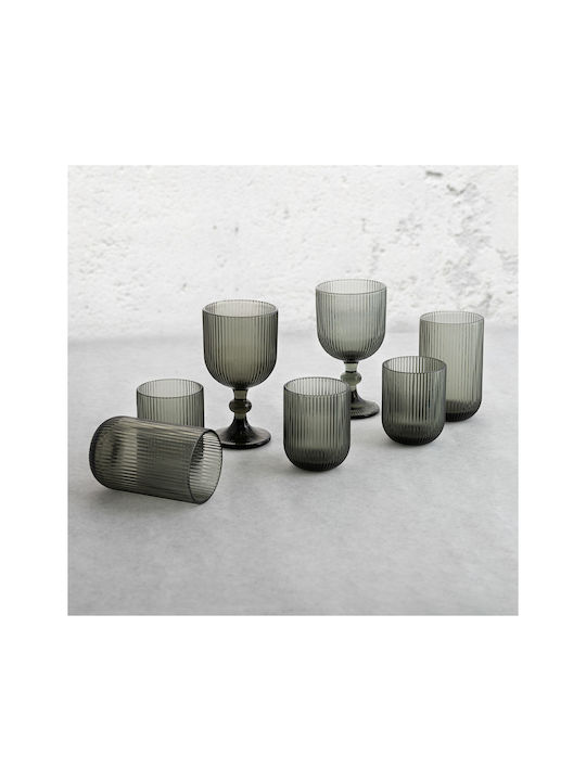 Bidasoa Set of Glasses made of Glass in Gray Color 460ml 6pcs