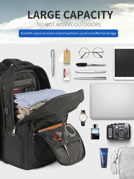 Tigernu Wasserdichte Rucksack für Laptop 17 mit USB-Anschluss in Schwarz Farbe T-B3143XL-Schwarz