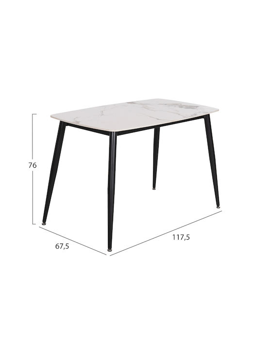 Tisch Stabil Raven White 117.5x67.5x76cm