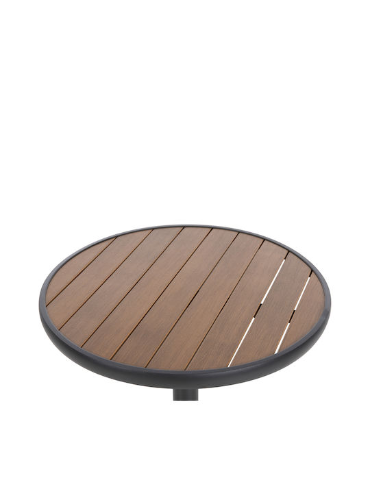 Alexa Outdoor Dinner Table with Polywood Surface and Aluminum Frame Natural 60x60x73cm
