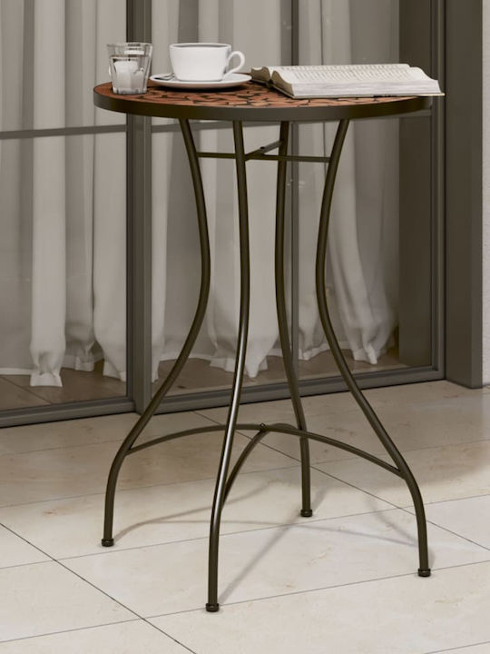 Masa Fer forjat pentru spații exterioare mici cu schelet metalic Terracotta 50x50x70buc