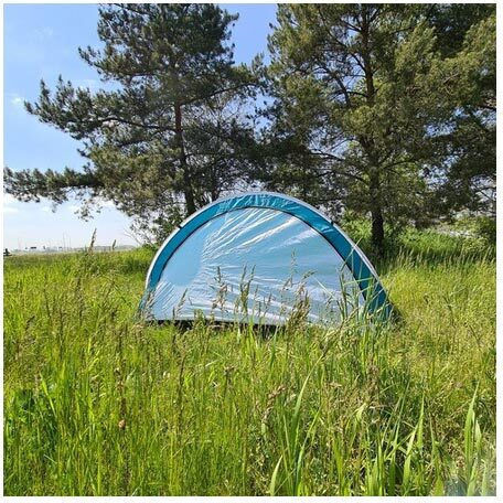 Trizand Cort De Plajă Pop Up 3 Persoane Albastru
