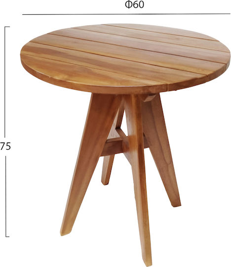 Garden & Terrace Table for Small Outdoor Spaces from Teak Natural 60x60x75cm