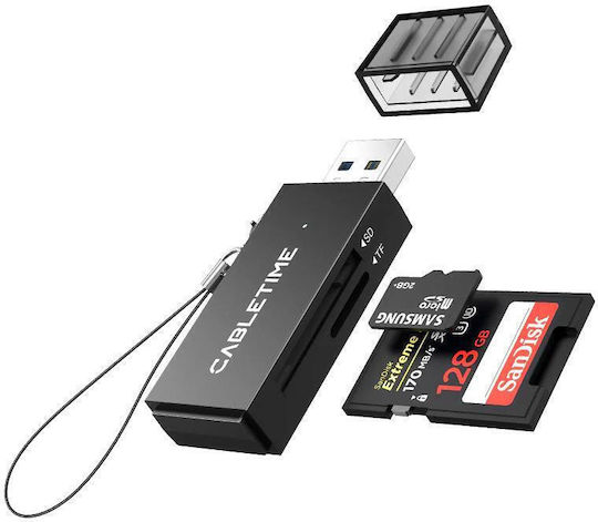 Cabletime Card Reader USB 3.0 για SD/microSD