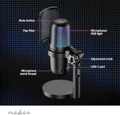 Nedis Microphone USB Streaming & Gaming Desktop Voice