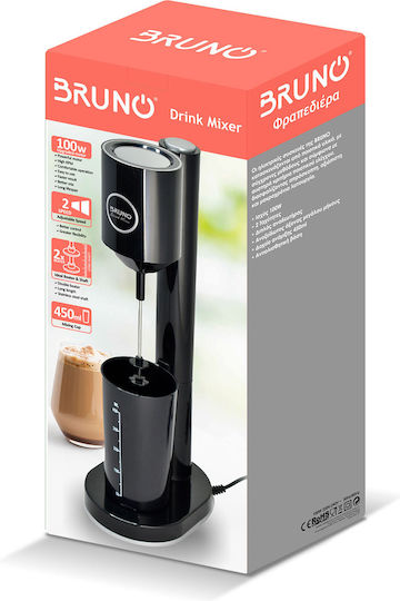 Bruno Milk Frother Tabletop 100W with 2 Speed Level Black