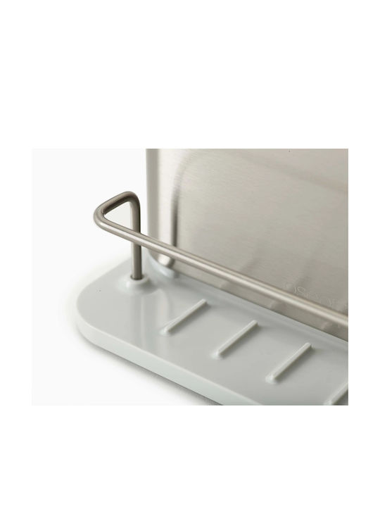 Joseph Joseph Kitchen Sink Organizer from Stainless Steel in White Color 18x12.8x12.5cm