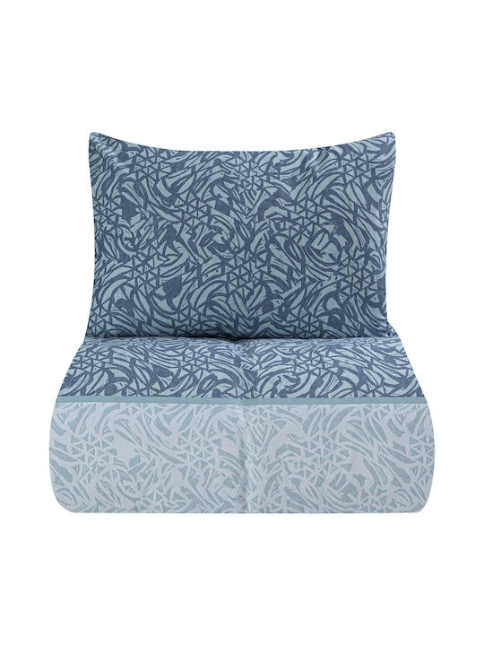 Beauty Home Duvet Cover Set Single with Pillowcase 165x245 Bora Art 12081 Petrol