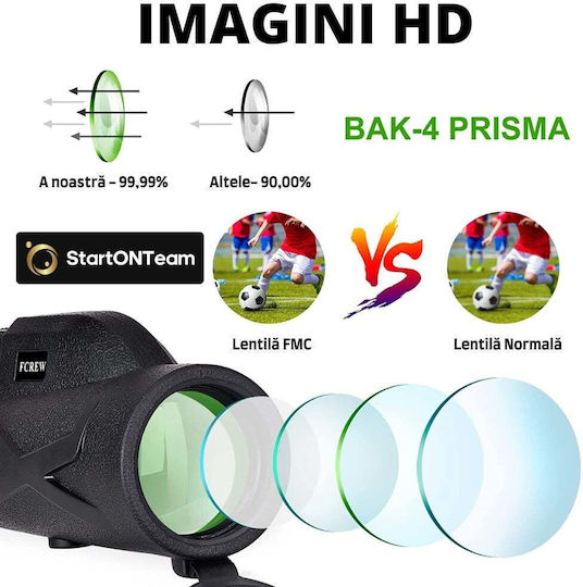 Telescop Monocular Profesional de Mare Putere 80x100 HD Zoom Bak-4 Prismă Focalizare Dublă