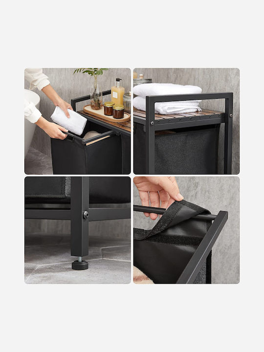 Songmics Fabric Laundry Basket 46lt 73x33x72cm Gray