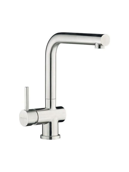 Pyramis Mandolin Kitchen Faucet Counter Inox Silver