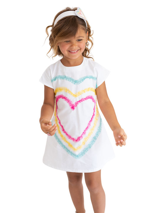 Agatha Ruiz De La Prada Rochie pentru Copii Mâneci scurte White - Multicolor