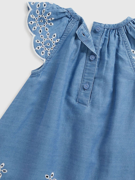 Mädchen Kleid Ärmellos Blau