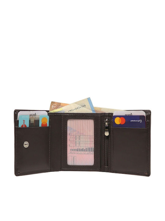 Μικρό Δερμάτινο Γυναικείο Πορτοφόλι με RFID Cocoa Brown