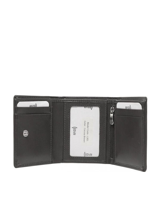 Μικρό Δερμάτινο Γυναικείο Πορτοφόλι με RFID Tan