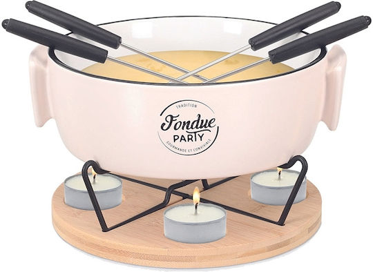 Cook Concept Stainless Steel Fondue Pot with Tea Light White 23x20x23cm