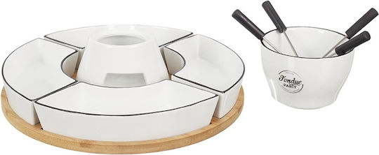 Cook Concept Porcelain Fondue Pot with Tea Light White 30x19x30cm