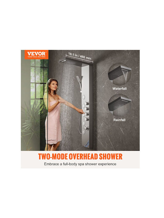 Vevor Hydro-Massage-Säule 134.5cm Silber