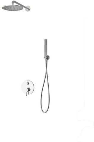 Karag Artemis Built-in Mixer, Hand Shower & Shower Head Set for Shower 2 Exits Inox Satinato