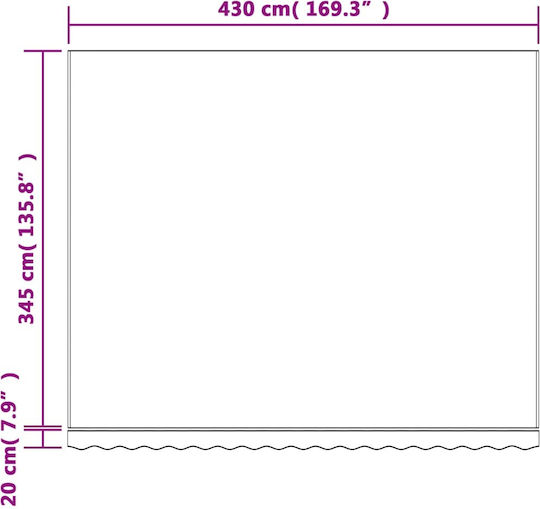 vidaXL Replacement Awning Multicolour with PU Coating 3.5x4.5m