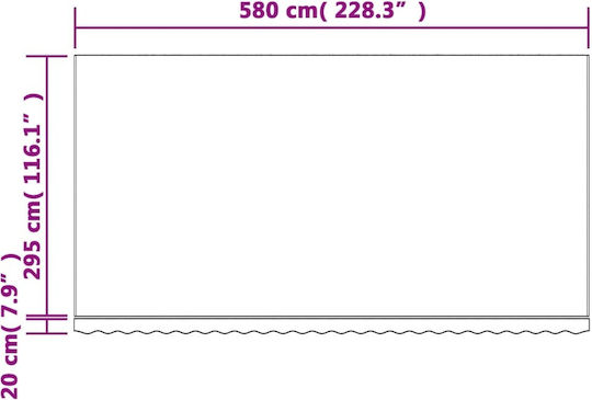 vidaXL Τεντόπανο Πολύχρωμο με Επίστρωση PU 3x6m