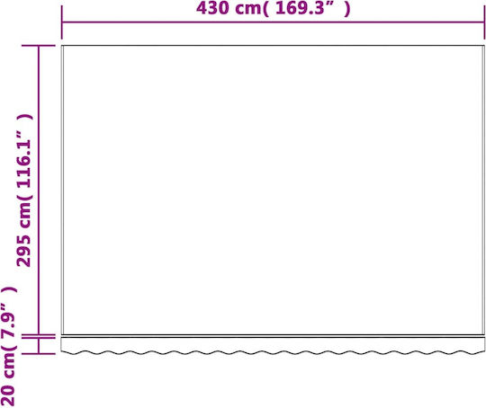 vidaXL Τεντόπανο Πολύχρωμο με Επίστρωση PU 3x4.5m