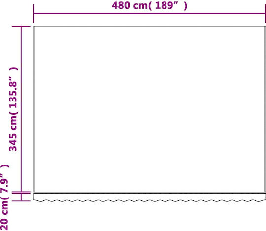 vidaXL Markisenstoff Mehrfarbig mit PU-Beschichtung 3.5x5m