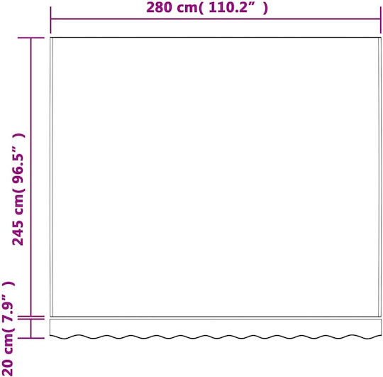 vidaXL Τεντόπανο Πολύχρωμο με Επίστρωση PU 2.5x3m