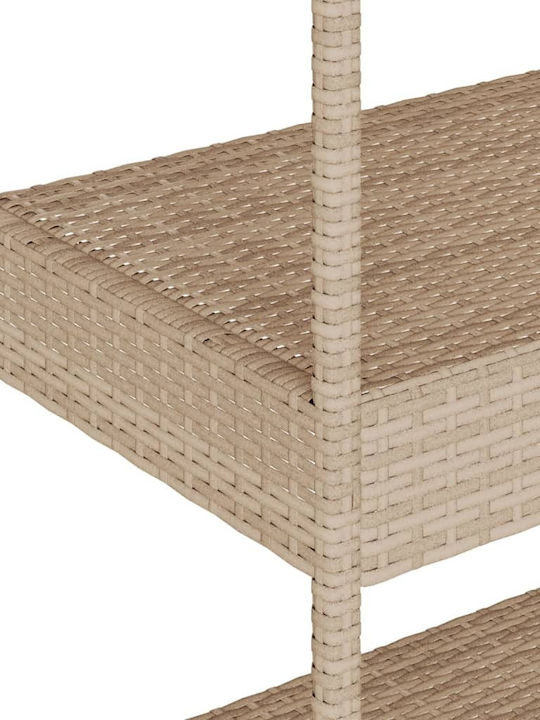 vidaXL Wooden Kitchen Trolley 3 Tiers Beige 101x40x100cm
