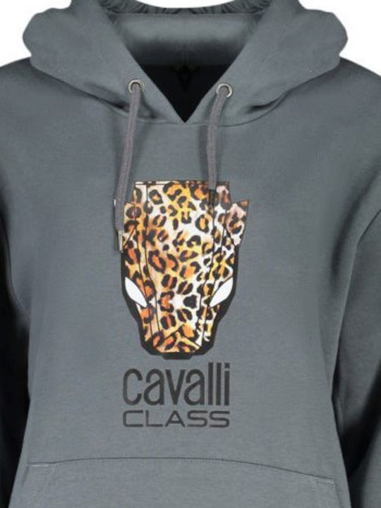 Roberto Cavalli Lung Hanorac pentru femei Cu glugă Gray