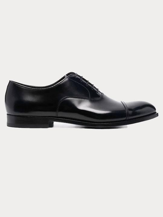 Doucal's Men's Leather Dress Shoes Black