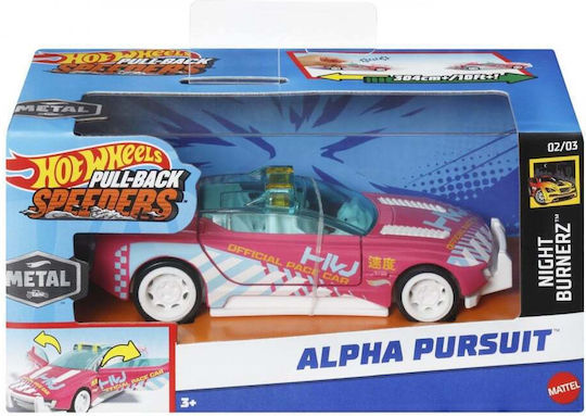 Sistem de tragere înapoi pentru mașini Hot Wheels Metallic Alpha Pursuit, scară 1:43