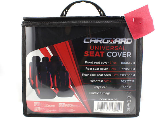CarGuard Set Huse Auto Poliester Roșu