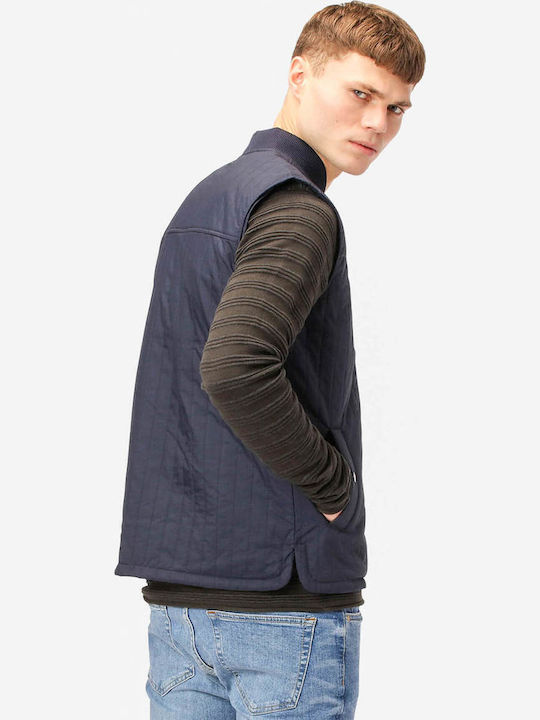 Ärmellos Jacke Puffer Marineblau