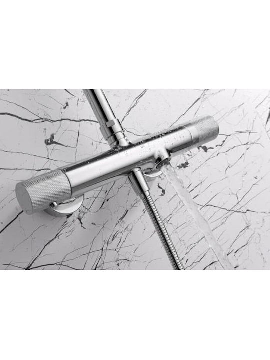 Imex Line Adjustable Shower Column with Mixer 115-165cm Silver