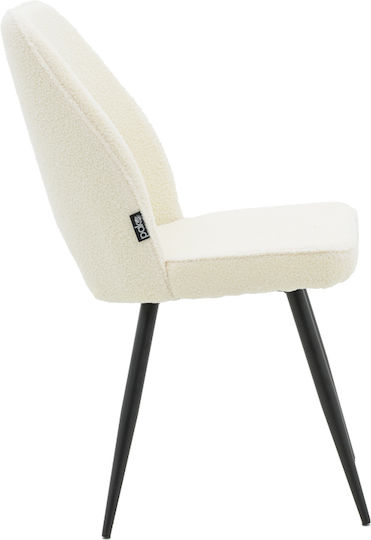 Renish Dining Room Fabric Chair Boucle Ecru 61x47x91.5cm
