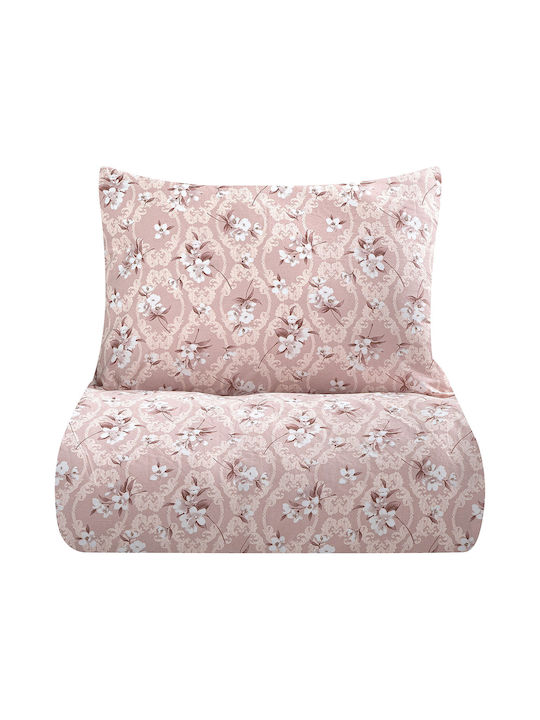 Beauty Home Set Duvet Cover Single 160x240cm Salmon 12189PMMO 2 Pieces