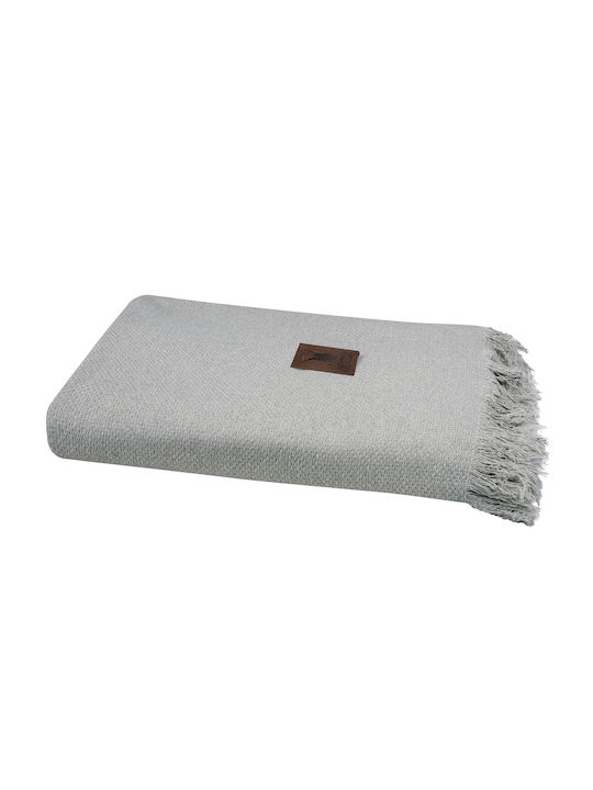 Greenwich Polo Club 3913 Decke Für Dreisitzer-Sofa 180x300cm Hellgrau