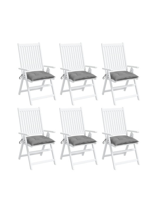 vidaXL Waterproof Garden Chair Cushion Grey 6pcs 40x40cm.