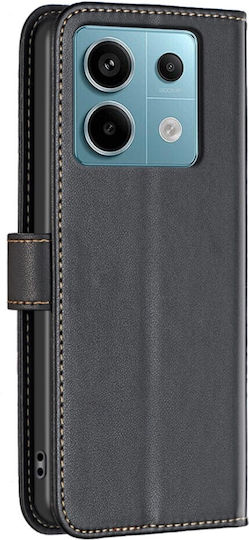 Binfen Wallet Case Δερματίνης Μαύρο (Redmi Note 13 Pro 4G / Poco M6 Pro 4G)