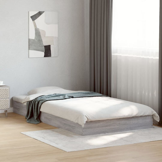 Bed Base Single made of Wood Gray 90x190cm.