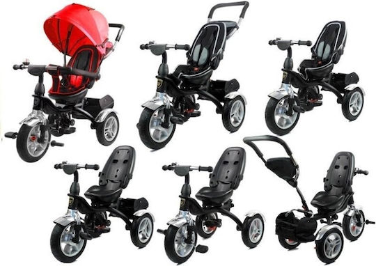 Lean Toys Tricicletă Pentru Copii Cu Mâner Pentru Părinți Pentru 9 Luni Roșie
