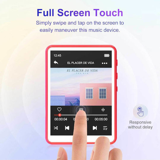 MECHEN M3 MP3 Player (64GB) με LCD / TFT Οθόνη Αφής 2.4" Κόκκινο