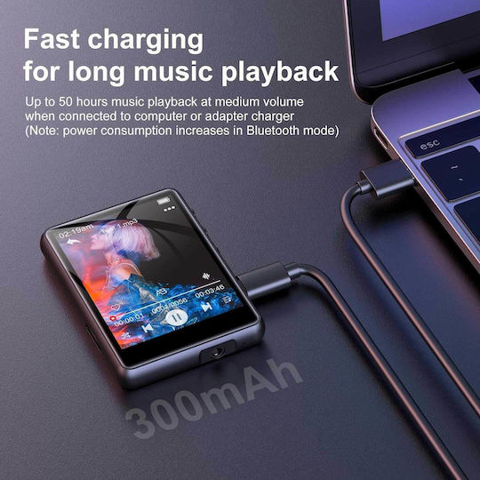 SWOFY M4 MP3-Spieler (64GB) mit IPS / TFT Touchscreen 2.4" Schwarz