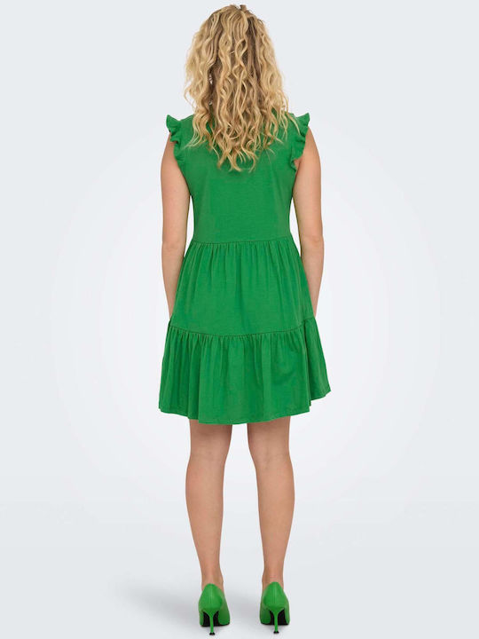Only Dress with Ruffle Green