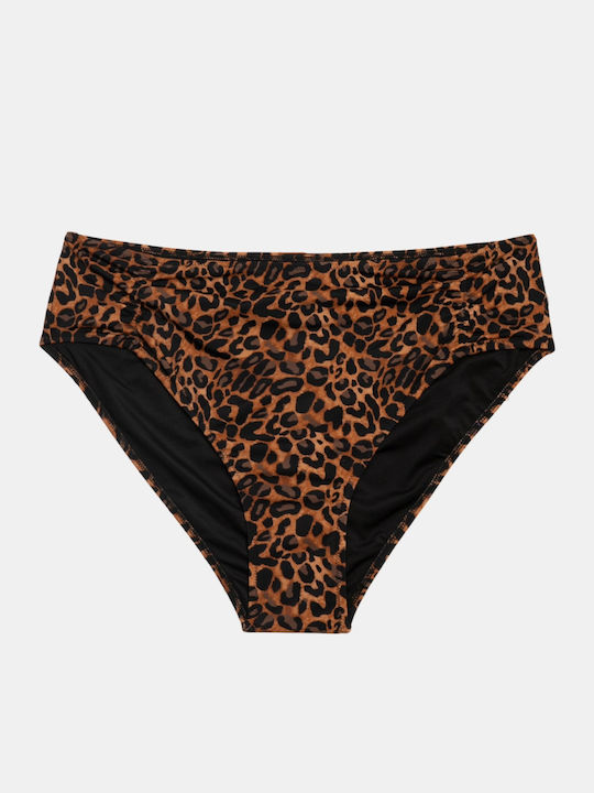 Γυναικείο Μαγιό Slip Plus Size Rock Club Leo Print Μπικίνι Σούρες Lycra
