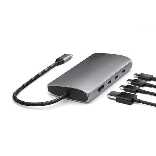 Satechi USB-C Docking Station με HDMI 4K PD Ethernet Γκρι (ST-P8KEM)